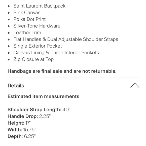 Saint Laurent City Polka Dot Canvas Backpack - Picture 6 of 6